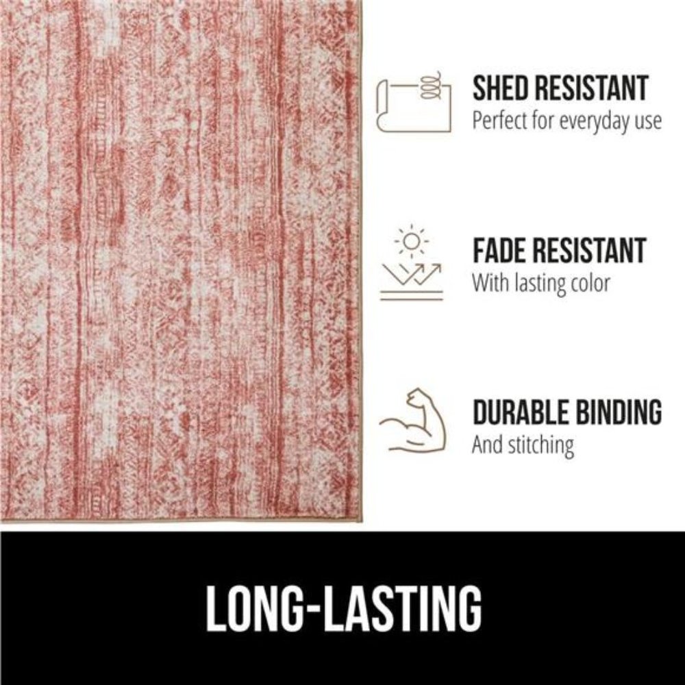 Abstract Area Rug, Slip-Resistant, Durable Rubber Backing, Soft Accent Rugs - Picture 3 of 6